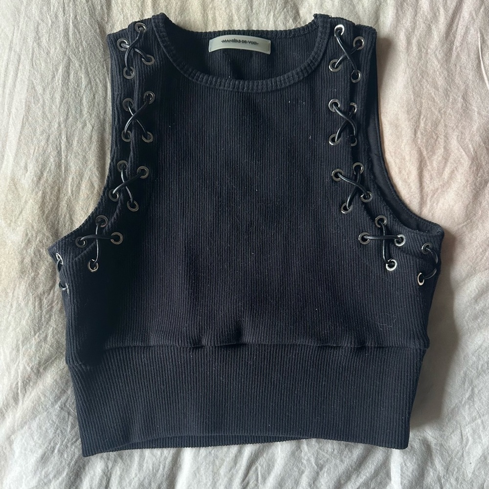 Black Punk Vest Top